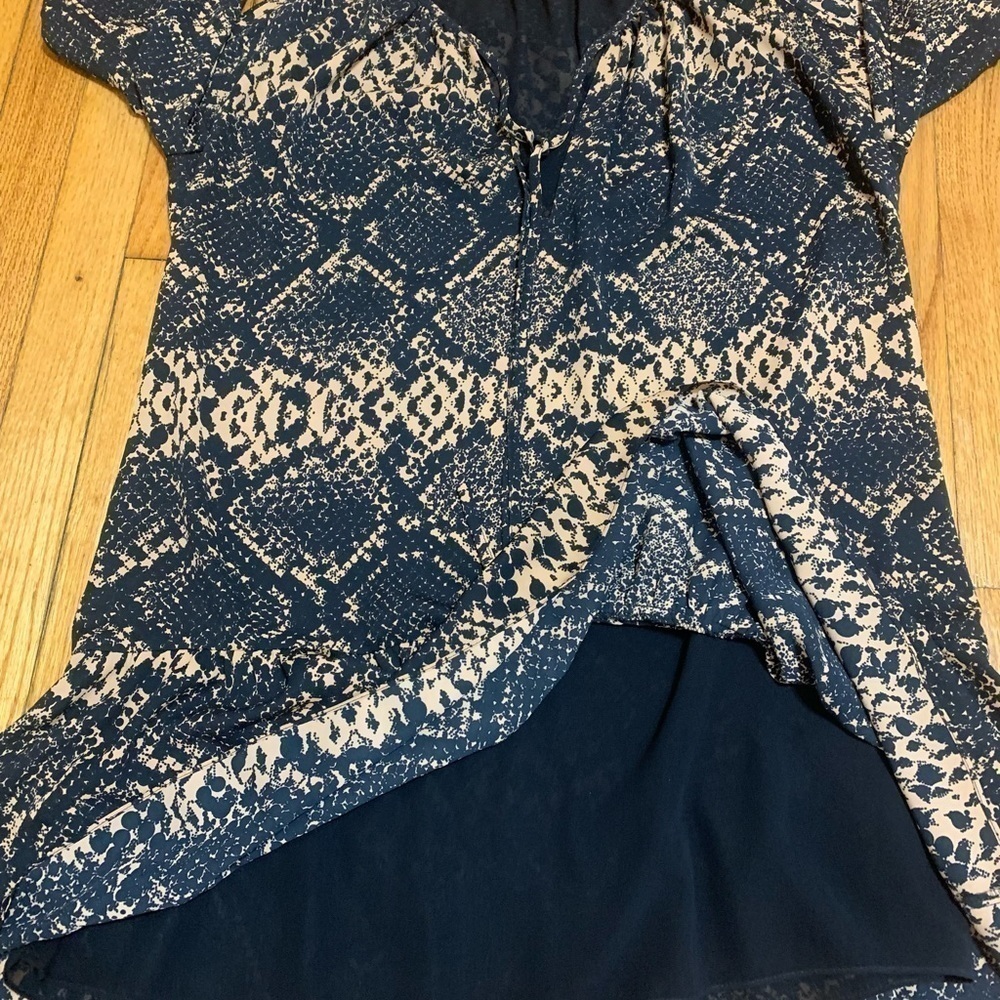 Amanda Uprichard Tan Black Snake Skin Print Dress Shoulder‎ Cut Out Size Medium - Picture 8 of 11